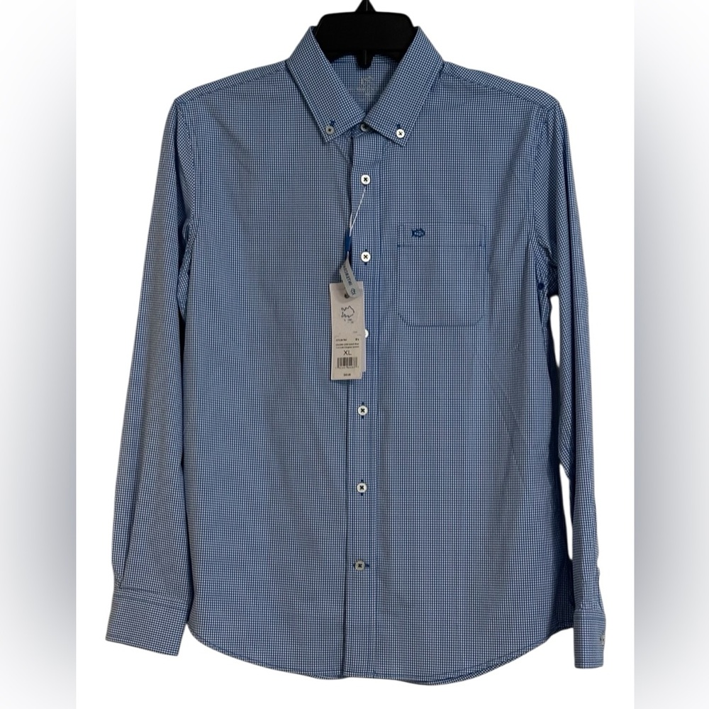 NWT Southern Tide Boys Intercoastal Mini Gingham Button Down Shirt - Size XL‎